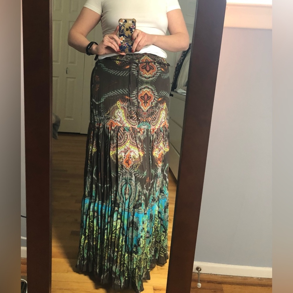 Taifun maxi pleated skirt size M paisley